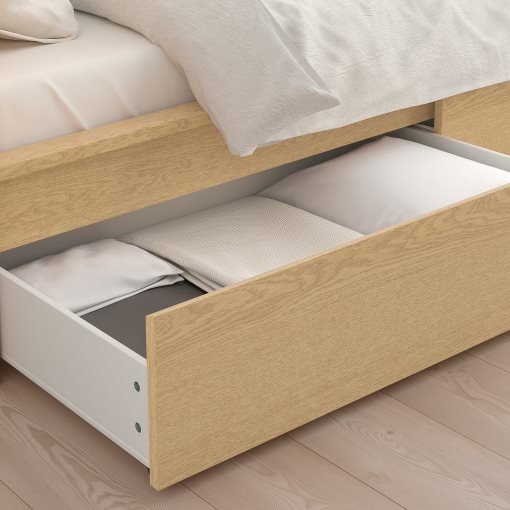 MALM, bed frame/high with 4 storage boxes, 140X200 cm, 794.950.17