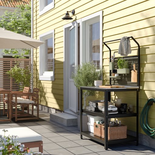 GRILLSKÄR, kitchen island with back panel/outdoor, 86x61x176 cm, 794.952.44
