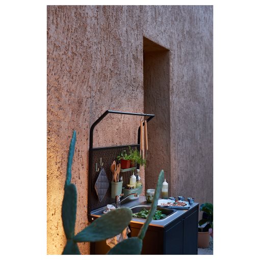 GRILLSKÄR, kitchen island with back panel/outdoor, 86x61x176 cm, 794.952.44