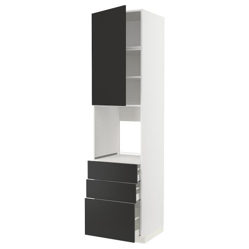 METOD, high cabinet for oven with door/3 drawers, 60x60x240 cm, 794.988.79