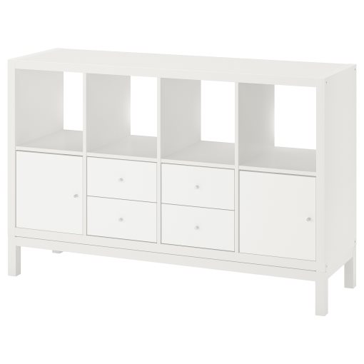 KALLAX, shelving unit with underframe with 2 doors/4 drawers, 147x94 cm, 795.529.13
