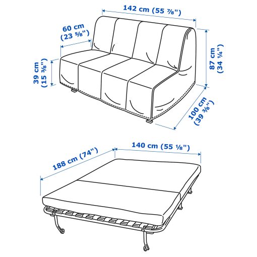LYCKSELE HÅVET, 2-seat sofa-bed, 795.632.09