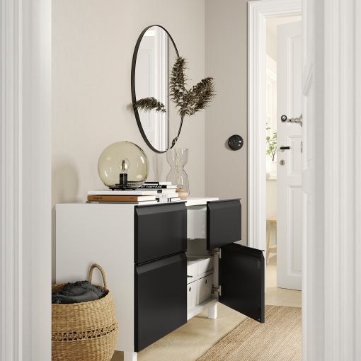 BESTÅ, storage combination with doors/drawers soft-closing, 120x42x74 cm, 795.693.34