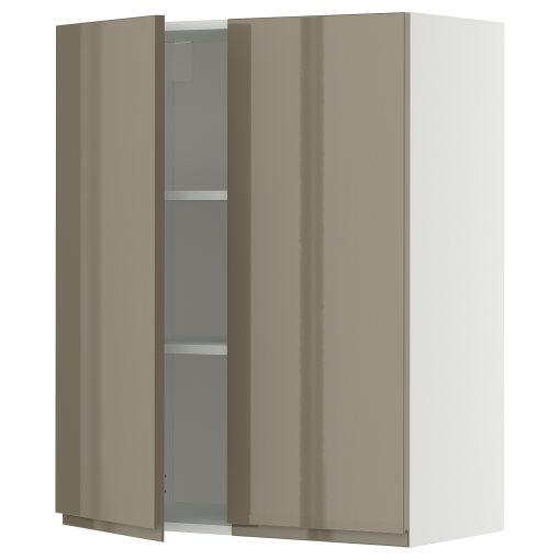 METOD, ντουλάπι τοίχου με ράφια/2 πόρτες, 80x100 cm, 795.771.74