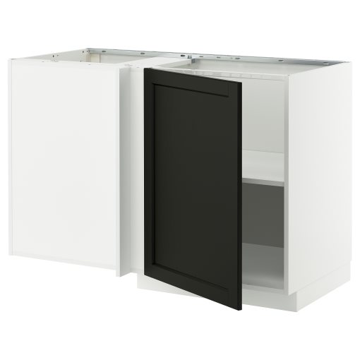 METOD, corner base cabinet with shelf, 128x68 cm, 795.850.32