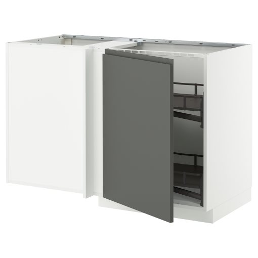 METOD, corner base cabinet with pull-out fitting, 128x68 cm, 795.851.50