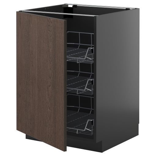METOD, base cabinet with wire baskets, 60x60 cm, 795.875.83
