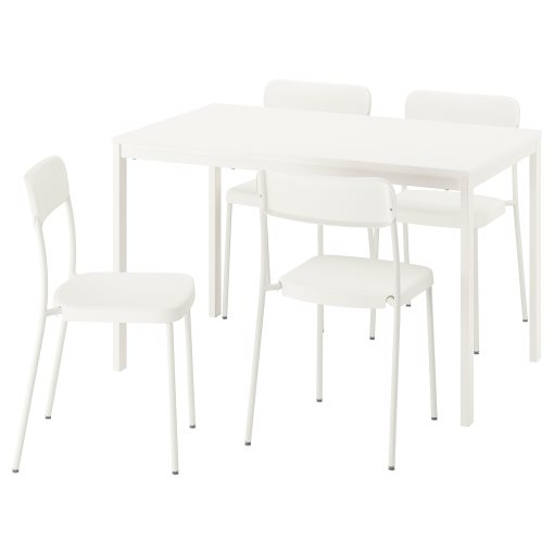 VIHALS, table and 4 chairs, 120/180x74 cm, 795.899.59