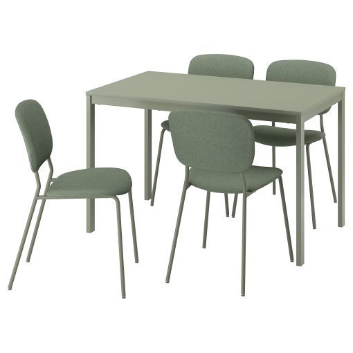 VIHALS, table and 4 chairs, 120/180x74 cm, 795.899.64