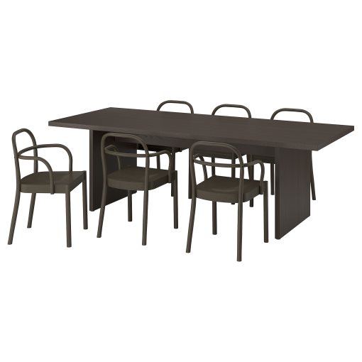 BERGSHYTT/STOCK, table and 6 chairs, 240x93 cm, 796.084.15