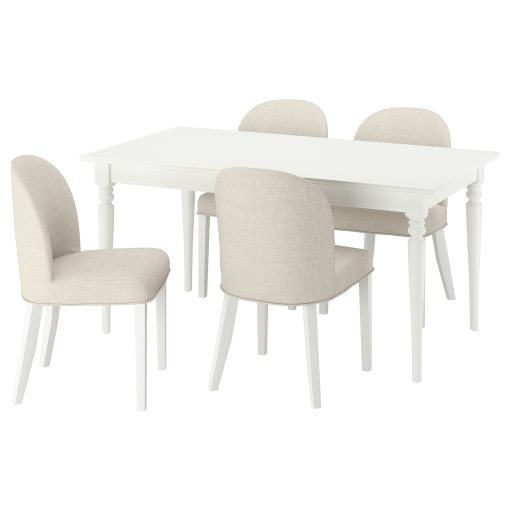 ROSENTORP, table and 4 chairs, 155/215x87 cm, 796.101.40