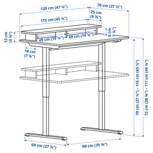 TRAVSPORT/MILL, desk and chair, electric, 796.211.72