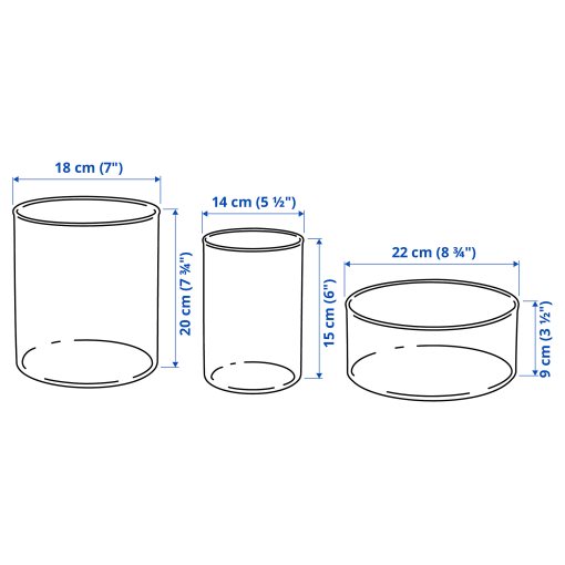 CYLINDER, βάζο/μπολ, σετ 3 τεμ., 801.750.91