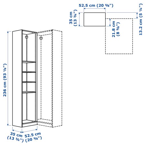 PAX, add-on corner unit with 4 shelves, 803.469.41