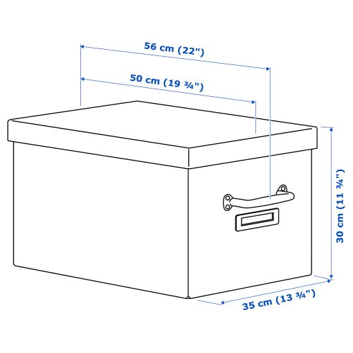 TJOG, storage box with lid, 35x56x30 cm, 804.776.68