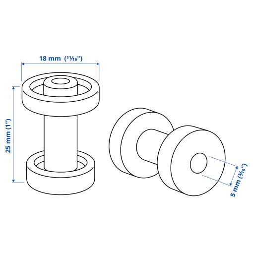 SKRUVSHULT, knob 2 pack, 18 mm, 805.074.82