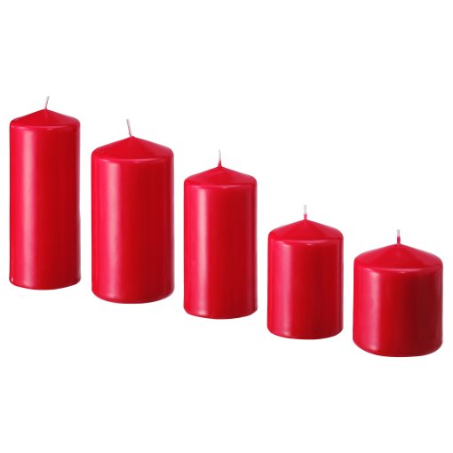 FENOMEN, unscented pillar candle, set of 5, 805.239.05