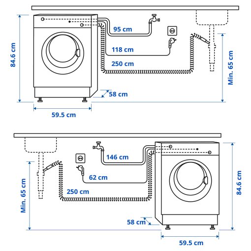 UDDARP, πλυντήριο-στεγνωτήριο/IKEA 500, 8/5 kg, 805.254.62