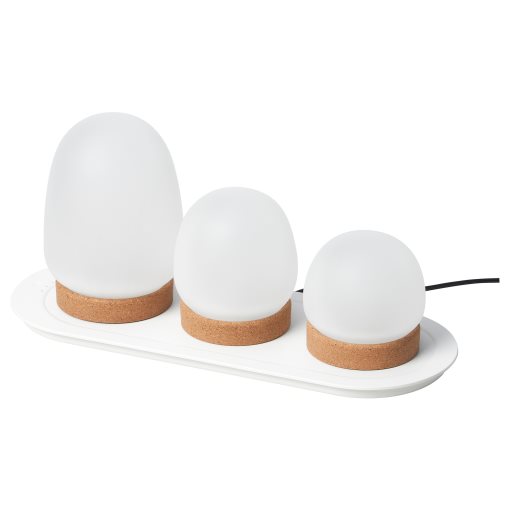 PRAKTSPIREA, διακοσμητικός φωτισμός με ενσωματωμένο φωτισμό LED και δίσκο φόρτισης, 4 τεμ., 805.388.55