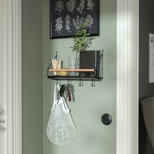 ÅKERBRUK, wall organiser with hooks, 42x12x26 cm, 805.540.77