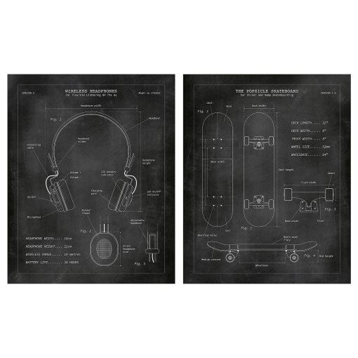 PJÄTTERYD, picture/Blueprints/2 pack, 40x50 cm, 805.605.68