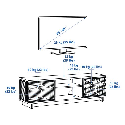 FRYKSAS, έπιπλο TV, 157x41x49 cm, 805.740.99
