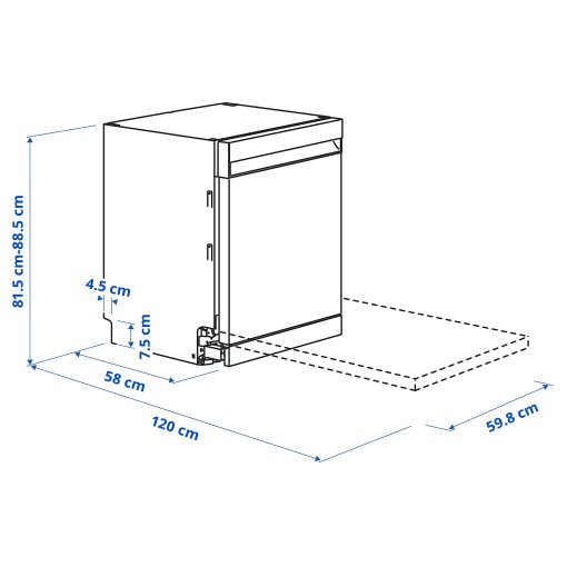 SÖDERBODA, εντοιχιζόμενο πλυντήριο πιάτων IKEA 500, 60 cm, 805.767.48