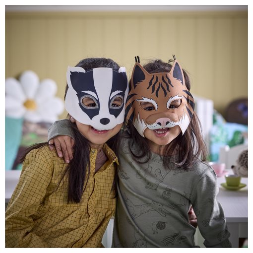SKOGSDUVA, mask/badger/lynx, set of 2, 805.786.72