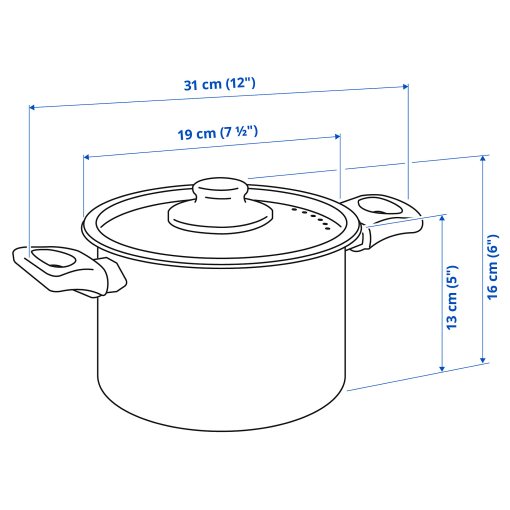 HEMLAGAD, pot with lid non-stick coating, 3 l, 805.809.05