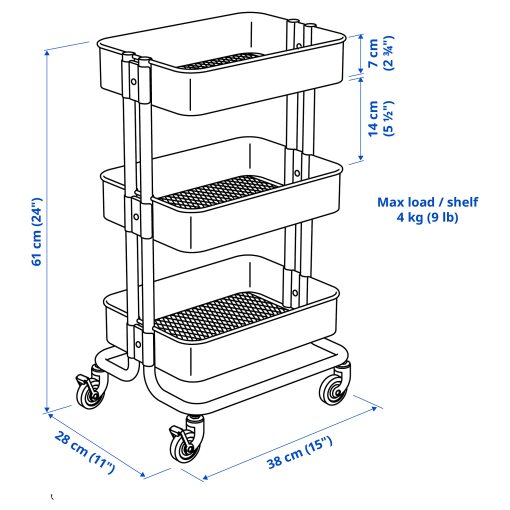RÅSKOG, τρόλεϊ, 28x38x61 cm, 805.867.90