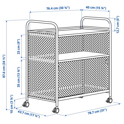 NÅLMAKARE, cabinet on castors, 79x44x88 cm, 805.957.61