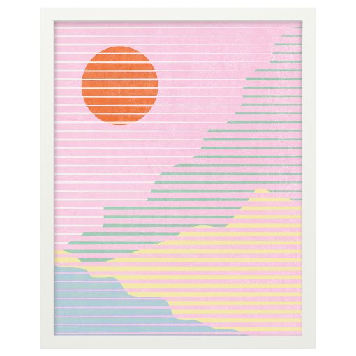 RODALM, frame with poster/striped sunset, 40x50 cm, 806.021.44