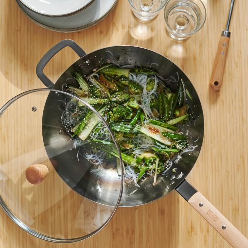 VARDAGEN, τηγάνι γουόκ με καπάκι, 32 cm, 806.048.45