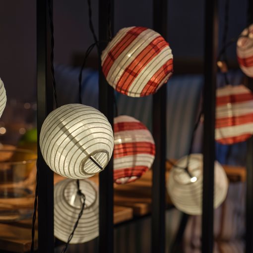 SOLVINDEN, ηλιακή γιρλάντα φωτισμού με ενσωματωμένο φωτισμό LED/12 λαμπτήρες, 806.151.70