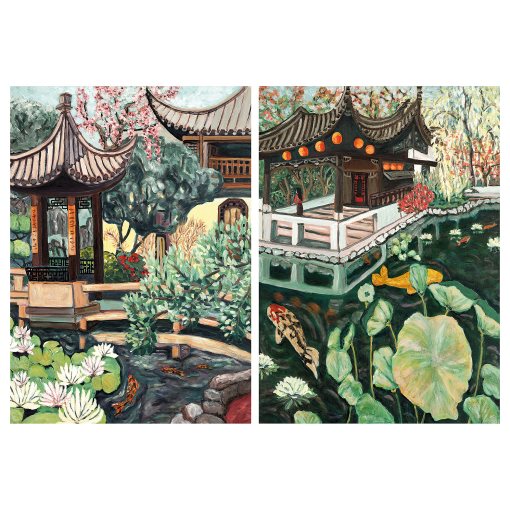 PJÄTTERYD, picture/graceful gazebo/2 pack, 50x70 cm, 806.234.67
