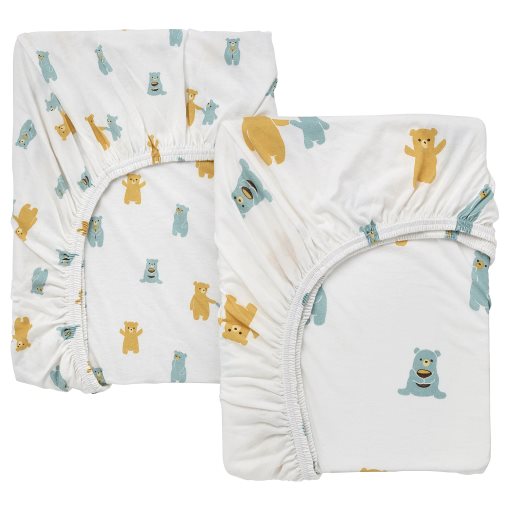 LEN, fitted sheet for cot 2 pack, 60x120 cm, 806.251.31
