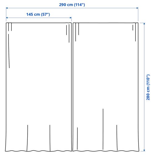 MATILDA, sheer curtains with heading tape 1 pair, 145x280 cm, 806.293.08