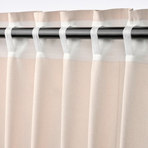 LENDA, curtains with heading tape and tie-backs/1 pair, 140x165 cm, 806.331.07