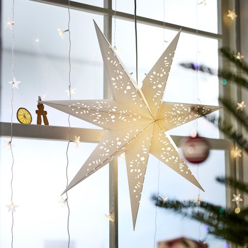 STRÅLA, lamp shade star/lace, 70 cm, 806.398.78