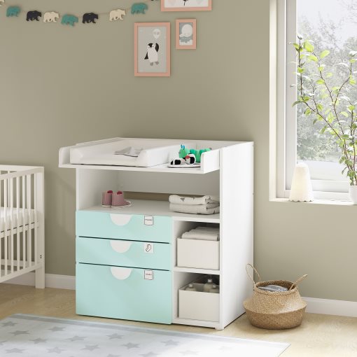 SMÅSTAD, changing table with 3 drawers, 893.921.65