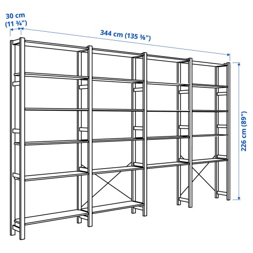 IVAR, 4 sections/shelves, 344x30x226 cm, 894.039.51