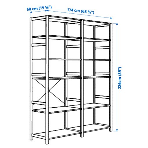 IVAR, 2 sections/shelves, 174x50x226 cm, 894.070.58