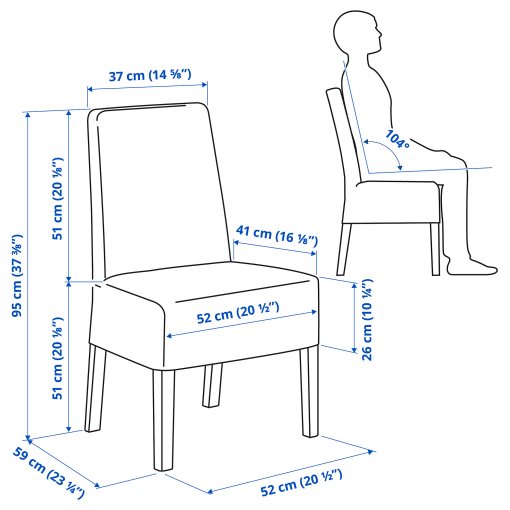 INGATORP/BERGMUND, τραπέζι και 4 καρέκλες, 155/215 cm, 894.082.70