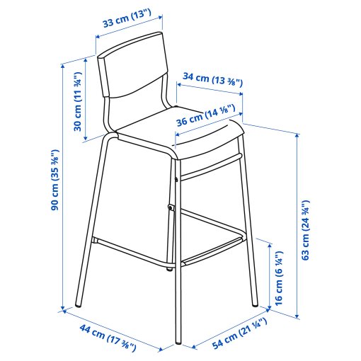 HAVERUD/STIG, table and 4 stools, 105 cm, 894.289.23