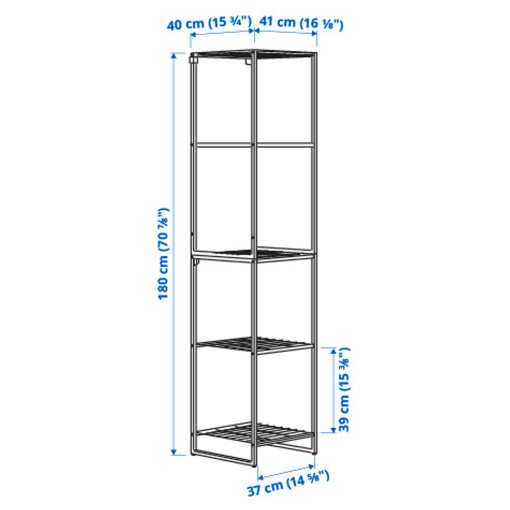 JOSTEIN, shelving unit/in/outdoor/wire, 41x40x180 cm, 894.371.97