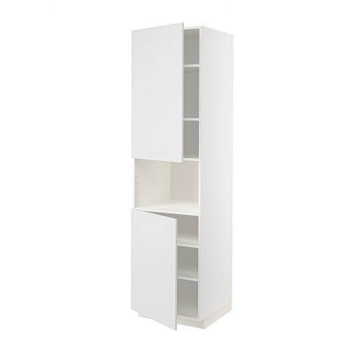 METOD, high cabinet for microwave with 2 doors/shelves, 60x60x220 cm, 894.560.15