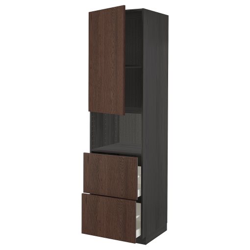 METOD/MAXIMERA, ψηλό ντουλάπι για φούρνο μικρoκυμάτων με πόρτα/2 συρτάρια, 60x60x220 cm, 894.598.20