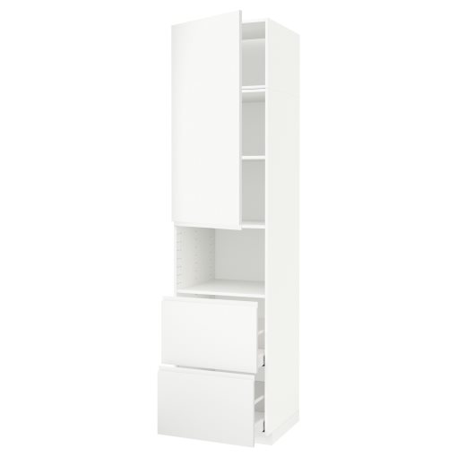 METOD/MAXIMERA, ψηλό ντουλάπι για φούρνο μικρoκυμάτων με πόρτα/2 συρτάρια, 60x60x240 cm, 894.599.38