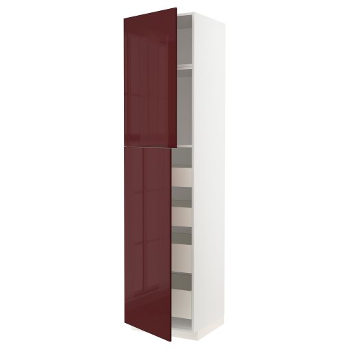 METOD/MAXIMERA, ψηλό ντουλάπι με 2 πόρτες/4 συρτάρια, 60x60x240 cm, 894.660.81