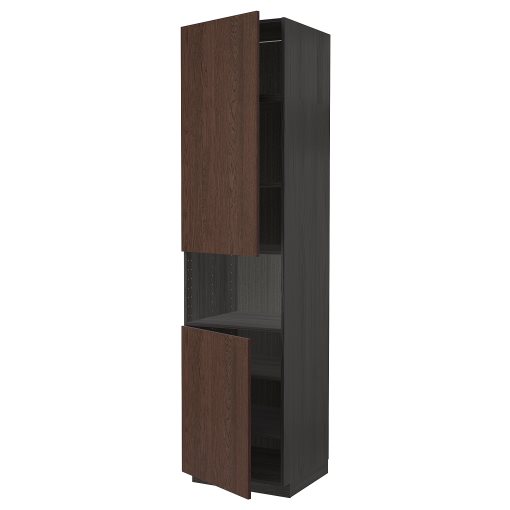 METOD, ψηλό ντουλάπι για φούρνο μικροκυμάτων με 2 πόρτες/ράφια, 60x60x240 cm, 894.671.94